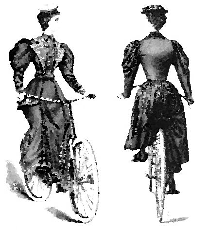 La dame qui faisait du vélo _ Femme à l'ancienne faisant du vélo _ Nous sommes belles à vélo à toute époque - Nous restons belles à vélo - ExtraEnergy - L'histoire des femmes à vélo débute il y a bien longtemps - http://bicycleapparel.com