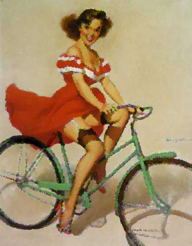 Elle est si belle sur son vélo - A vélo on a les cheveux dans le vent - Le vélo traverse le temps avec beaucoup d'élégance - http://www.marthavousdivaguez.com